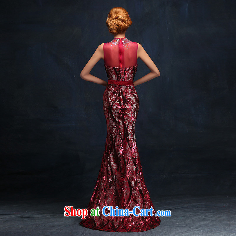 2015 New Beauty video thin crowsfoot dress wine red bridal wedding dress toast serving long, a custom-tailored consulting service, according to Lin, Elizabeth, and shopping on the Internet