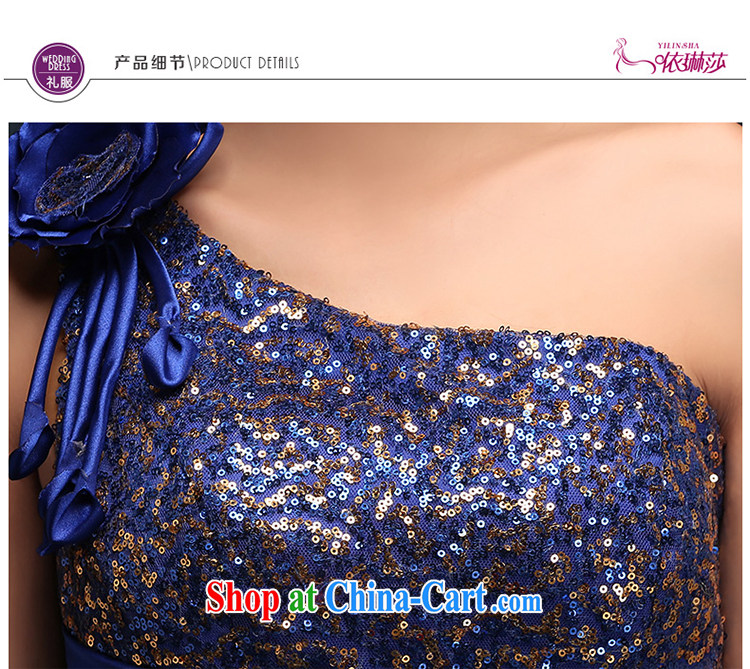 2015 new marriages, long blue single shoulder banquet show moderator dress tailored Advisory Service pictures, price, brand platters! Elections are good character, the national distribution, so why buy now enjoy more preferential! Health