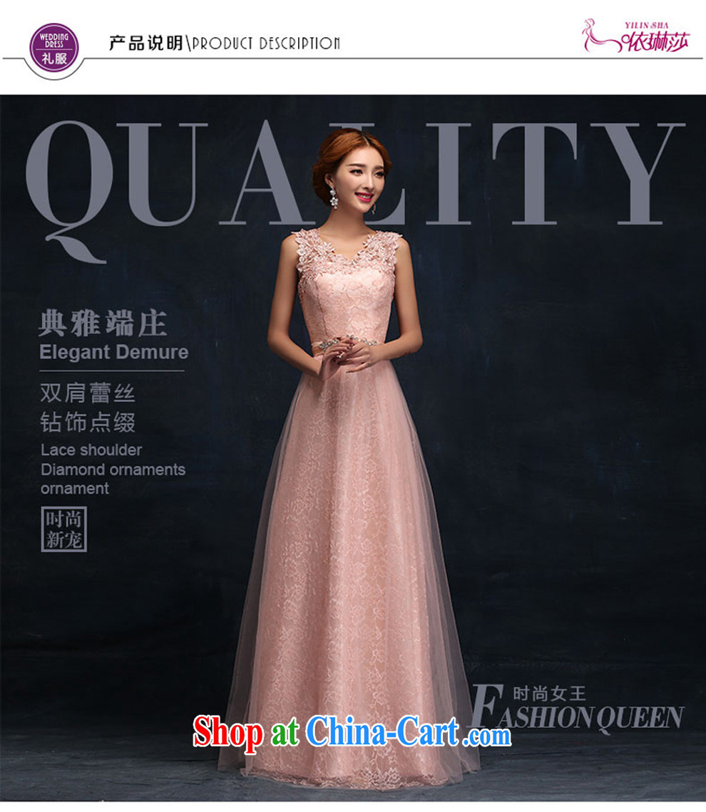 According to Lin Sa 2015 new stylish marriages served toast long dual-shoulder lace pink bridesmaid chair dress M pictures, price, brand platters! Elections are good character, the national distribution, so why buy now enjoy more preferential! Health