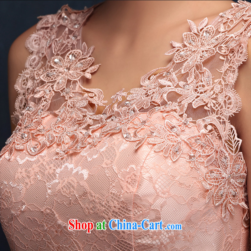 According to Lin Sa 2015 new stylish marriages served toast long dual-shoulder lace pink bridesmaid chair dress M, according to Lin, Elizabeth, and shopping on the Internet