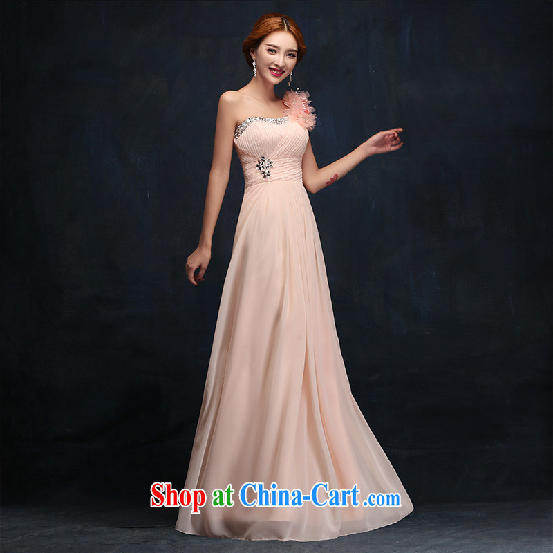 According to Lin Sa 2015 new bridal beauty service toast long evening dress stylish wedding the shoulder the flower dress XL