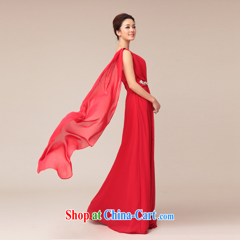 With the 2015 new wedding Greece wind marriage red long skirt the shoulder Evening Dress evening dress bridesmaid bride's toast the red XL, AIDS, and, shopping on the Internet
