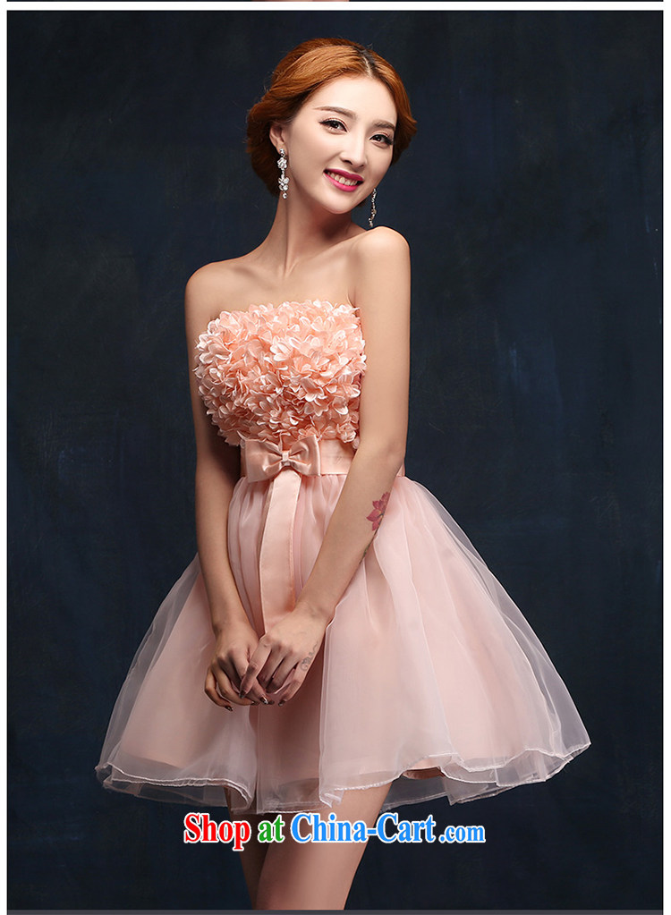 According to Lin Sa 2015 new bridesmaid Pink dresses short wedding small wedding dresses bride toast serving evening dress Princess shaggy dress M pictures, price, brand platters! Elections are good character, the national distribution, so why buy now enjoy more preferential! Health