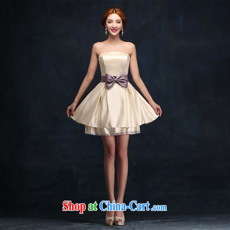 2015 new bridesmaid dress short bridal toast clothing wedding dresses small champagne butterfly Princess dress XL, according to Lin, Elizabeth, and shopping on the Internet
