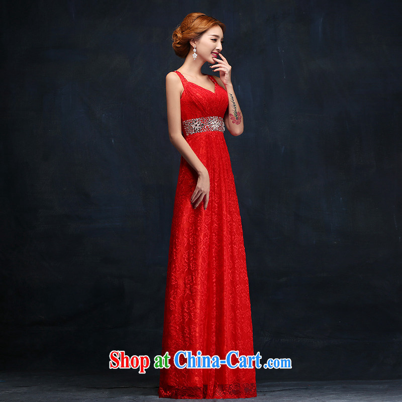 bridal dresses 2015 New red long women Evening Dress evening dress wedding toast clothing dress XL, according to Lin, Elizabeth, and shopping on the Internet