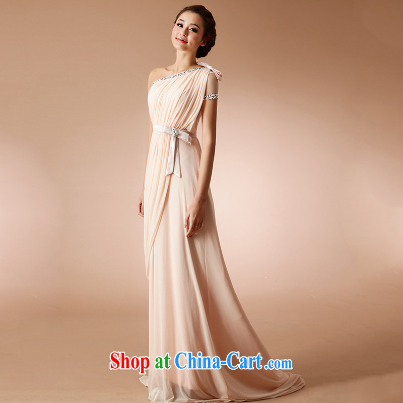 With the 2015 spring with knowledge of wedding dresses long, with light drill the shoulder wedding toast dinner dress bare pink XL, AIDS, and shopping on the Internet