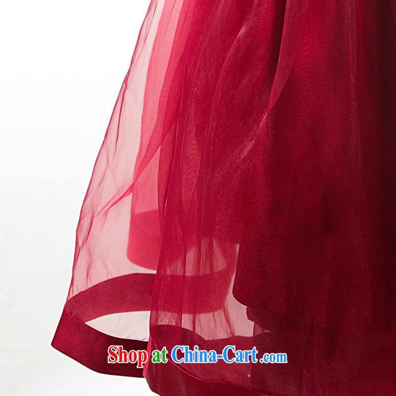 On the 2015 new Pui Shan single shoulder dress in wedding dresses bridal wedding dress snow beauty woven dress wine red L, AIDS, and shopping on the Internet
