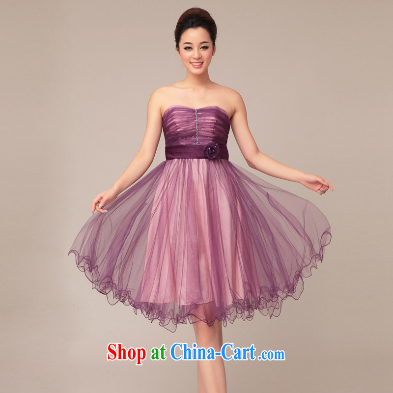 With the 2015 new wedding dresses elegant violet wiped his chest, short marriage bridal bridesmaid will live at Purple XL, AIDS, and shopping on the Internet