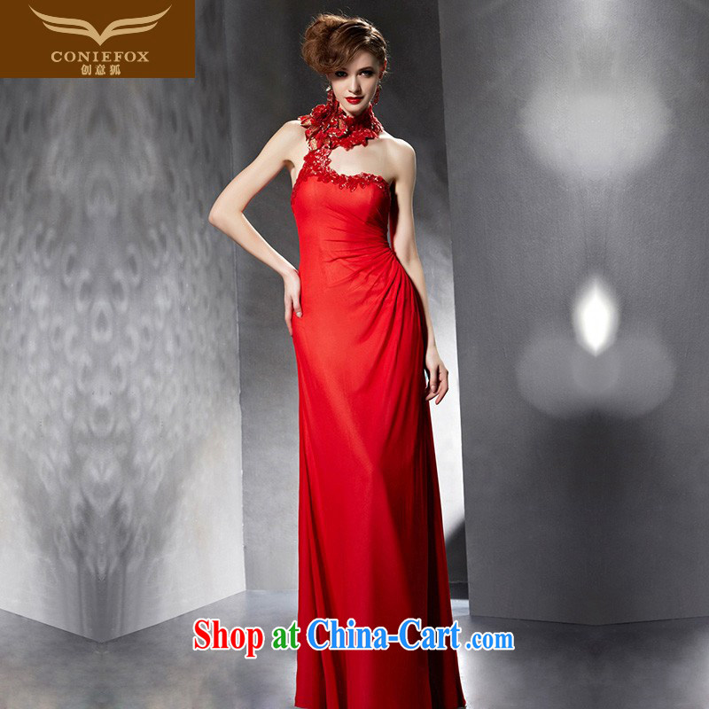 Creative Fox Evening Dress 2015 new toast service banquet Evening Dress graphics thin dress red bridal wedding dress female long-dresses also 30,689 picture color L