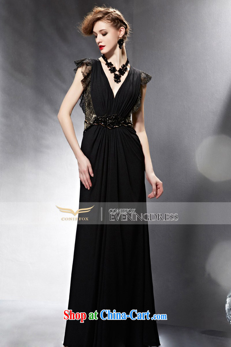 Creative Fox Evening Dress 2015 new dress black toast serving long beauty dress dress evening dress sexy V collar dress long skirt 81,900 picture color XXL pictures, price, brand platters! Elections are good character, the national distribution, so why buy now enjoy more preferential! Health