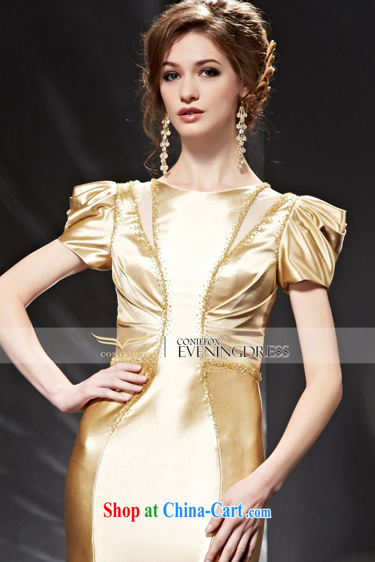 Creative Fox Evening Dress 2015 new luxury gold evening dress banquet toast serving long cultivating bridesmaid dress high waist dress 82,053 picture color XXL pictures, price, brand platters! Elections are good character, the national distribution, so why buy now enjoy more preferential! Health