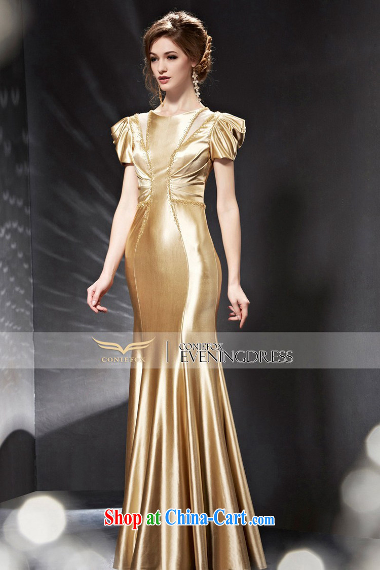 Creative Fox Evening Dress 2015 new luxury gold evening dress banquet toast serving long cultivating bridesmaid dress high waist dress 82,053 picture color XXL pictures, price, brand platters! Elections are good character, the national distribution, so why buy now enjoy more preferential! Health