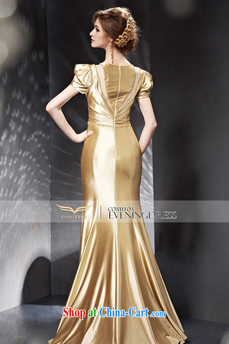 Creative Fox Evening Dress 2015 new luxury gold evening dress banquet toast serving long cultivating bridesmaid dress high waist dress 82,053 picture color XXL pictures, price, brand platters! Elections are good character, the national distribution, so why buy now enjoy more preferential! Health