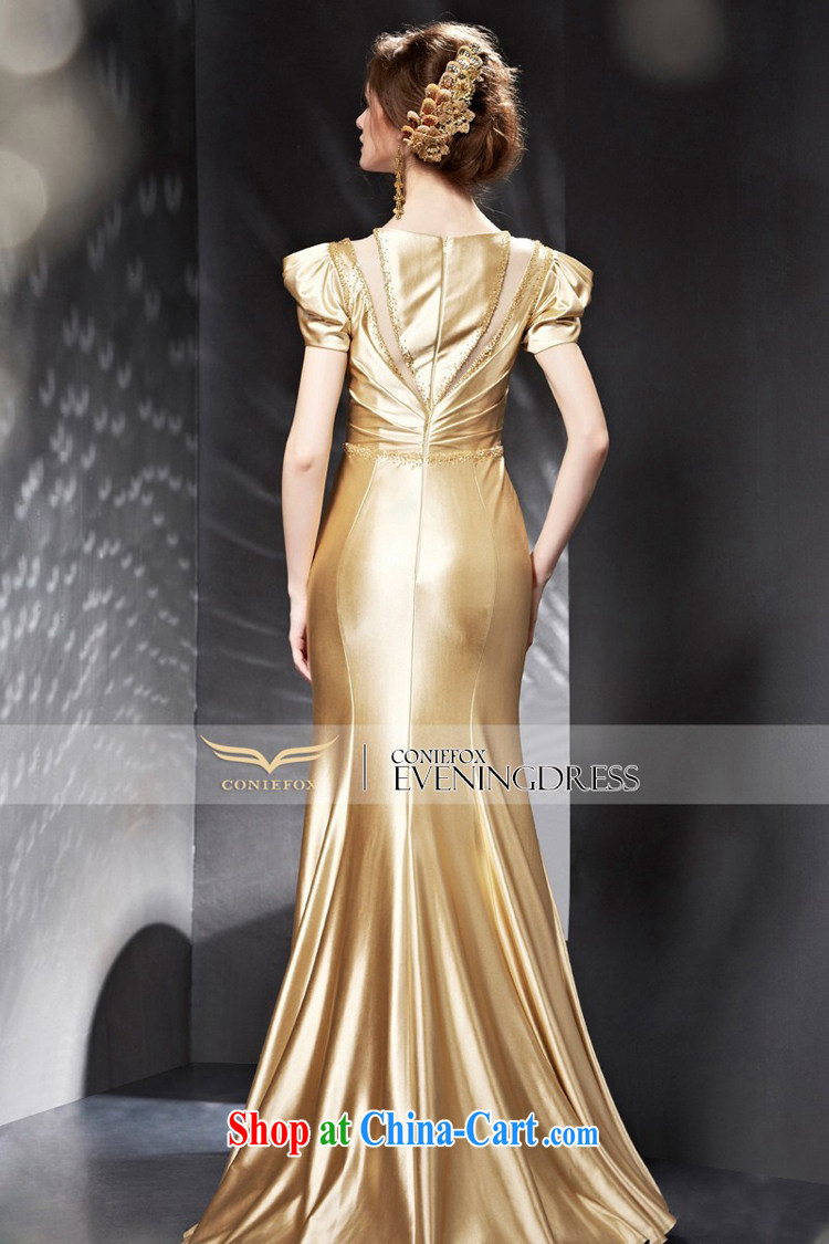 Creative Fox Evening Dress 2015 new luxury gold evening dress banquet toast serving long cultivating bridesmaid dress high waist dress 82,053 picture color XXL pictures, price, brand platters! Elections are good character, the national distribution, so why buy now enjoy more preferential! Health