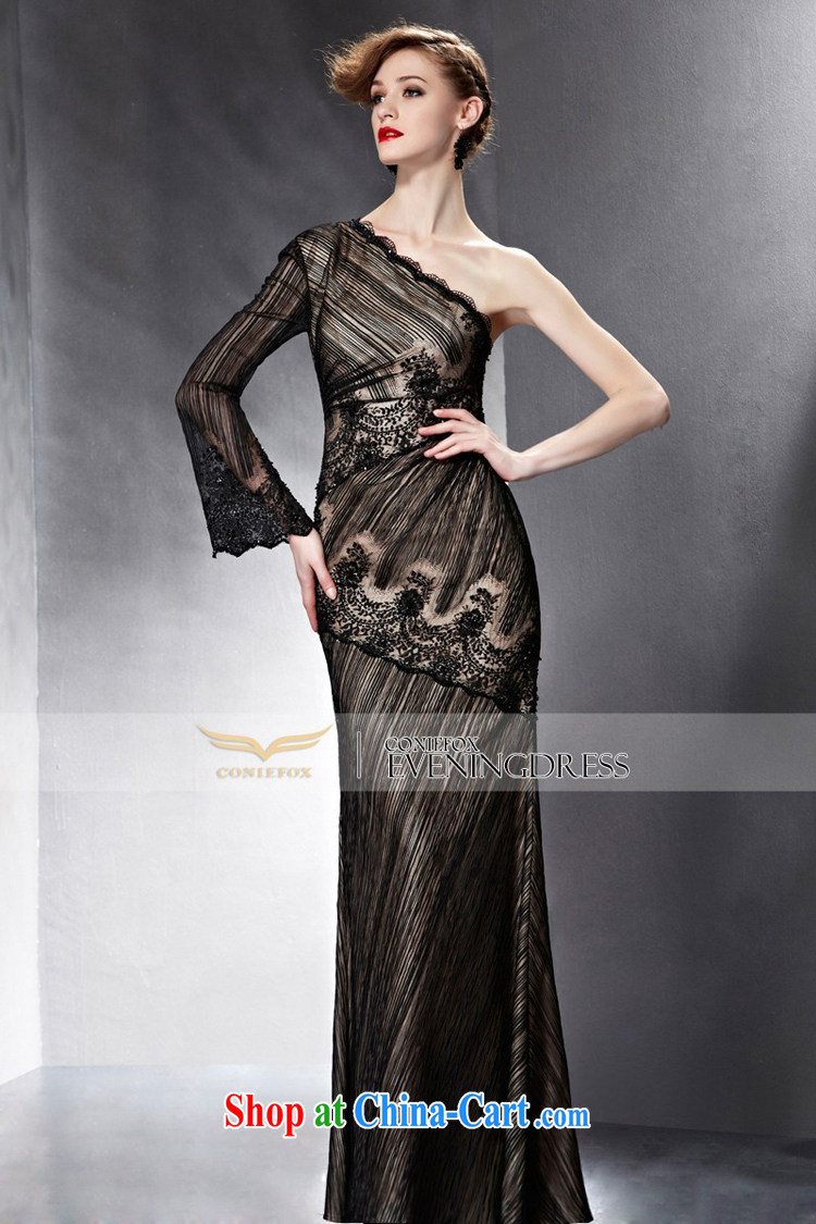 Creative Fox Evening Dress 2015 new black dress banquet long single shoulder lace dress dress wedding toast serving the dress female 82,061 picture color XXL pictures, price, brand platters! Elections are good character, the national distribution, so why buy now enjoy more preferential! Health