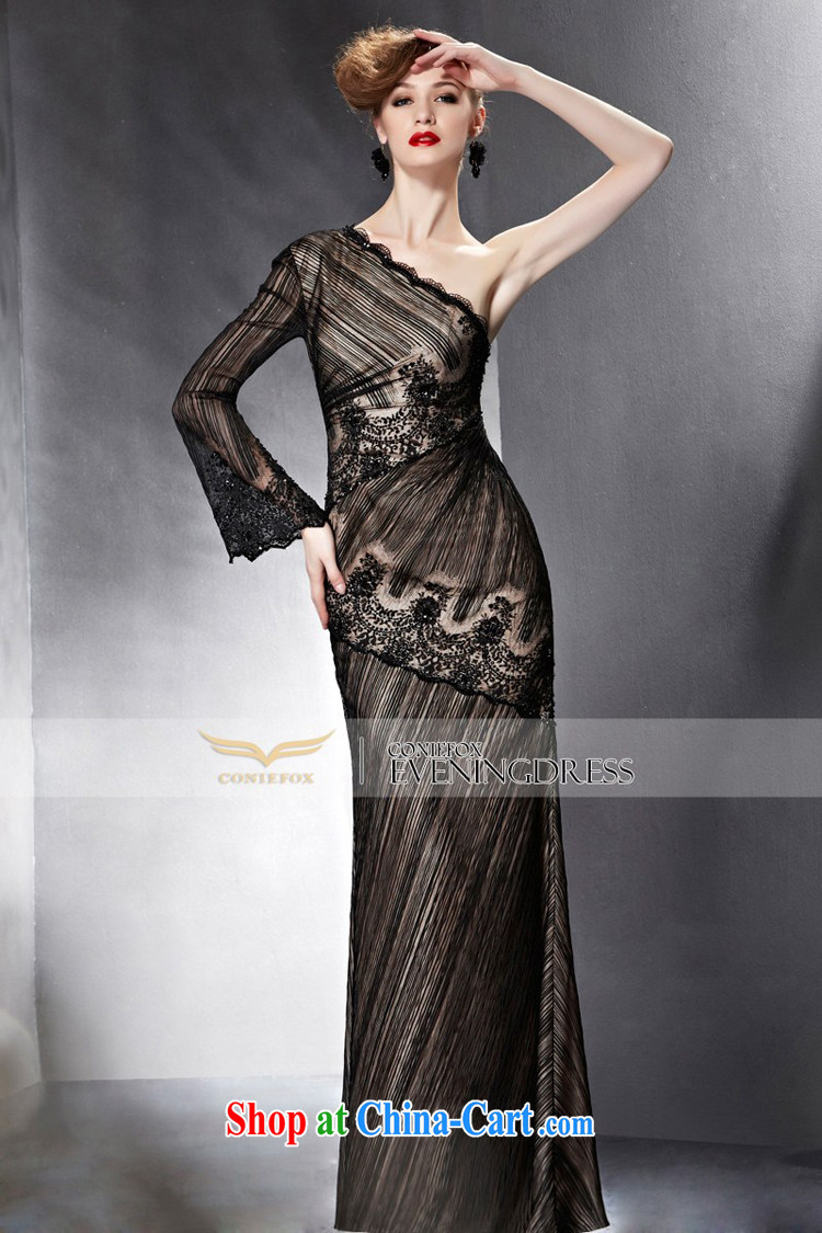 Creative Fox Evening Dress 2015 new black dress banquet long single shoulder lace dress dress wedding toast serving the dress female 82,061 picture color XXL pictures, price, brand platters! Elections are good character, the national distribution, so why buy now enjoy more preferential! Health