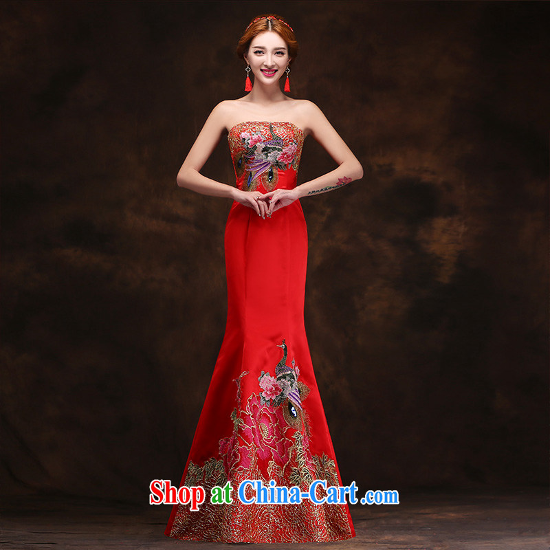 According to Lin Elizabeth spring 2015 new crowsfoot dress Korean Beauty long bows Service Bridal red retro China wind dress M, according to Lin, Elizabeth, and shopping on the Internet