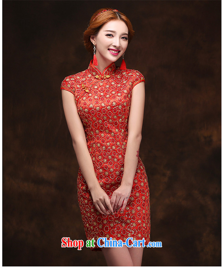 2015 toast Service Bridal wedding dress improved retro beauty lace cheongsam red short L pictures, price, brand platters! Elections are good character, the national distribution, so why buy now enjoy more preferential! Health