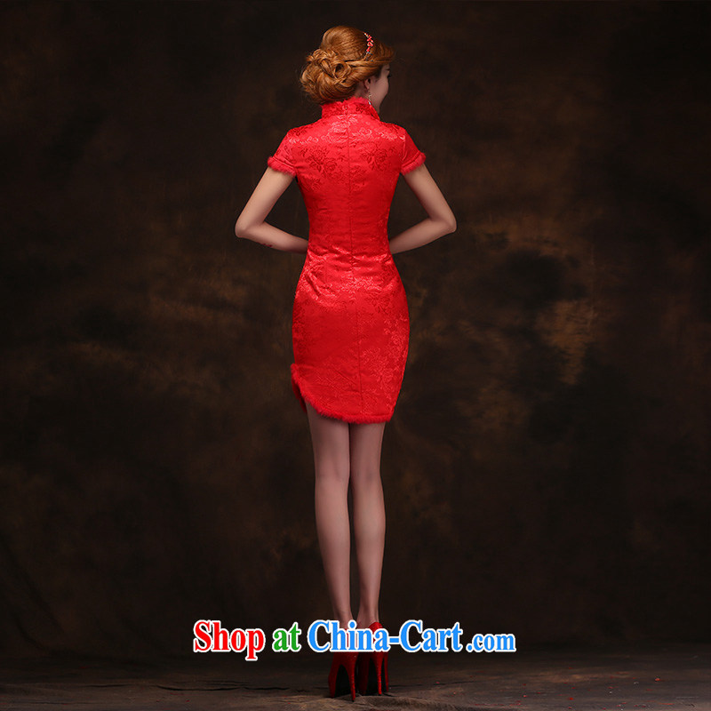 Spring 2015 new short red dresses, bride toast wedding banquet wedding dress bridal back doors XL dresses, according to Lin, Elizabeth, and shopping on the Internet