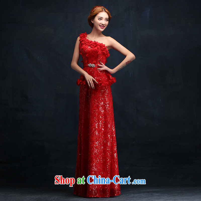 Toasting Service Bridal Fashion 2015 new wedding dresses red lace wedding dress long autumn and winter female XL, according to Lin, Elizabeth, and shopping on the Internet