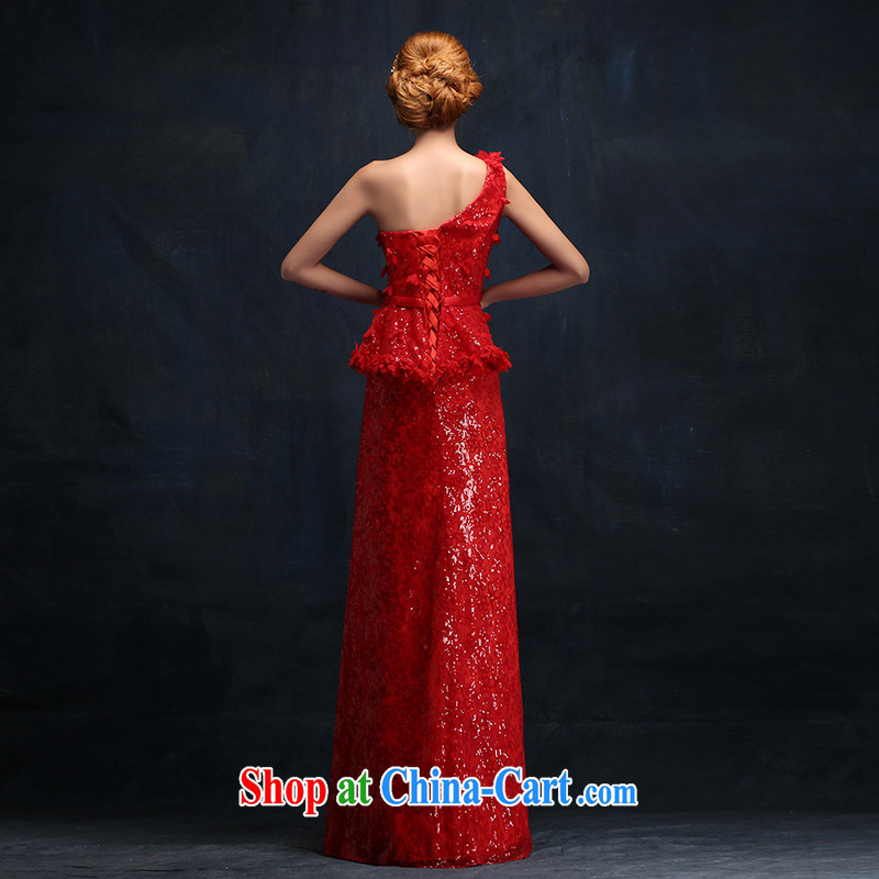 Toasting Service Bridal Fashion 2015 new wedding dresses red lace wedding dress long autumn and winter female XL, according to Lin, Elizabeth, and shopping on the Internet