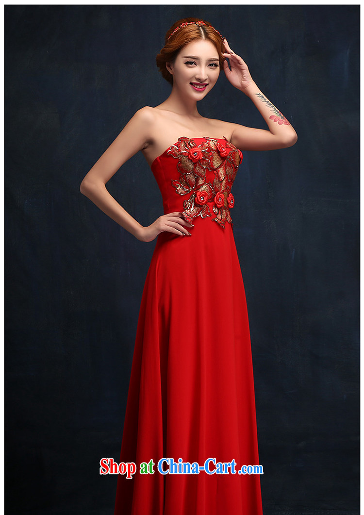 2015 new stylish flowers Mary Magdalene Beauty Chest dress bridal wedding dress red toast serving long XL pictures, price, brand platters! Elections are good character, the national distribution, so why buy now enjoy more preferential! Health