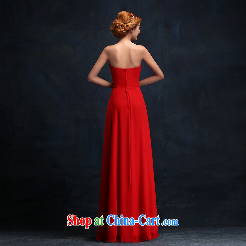 2015 new stylish flowers Mary Magdalene Beauty Chest dress bridal wedding dress red toast serving long XL, according to Lin, Elizabeth, and shopping on the Internet