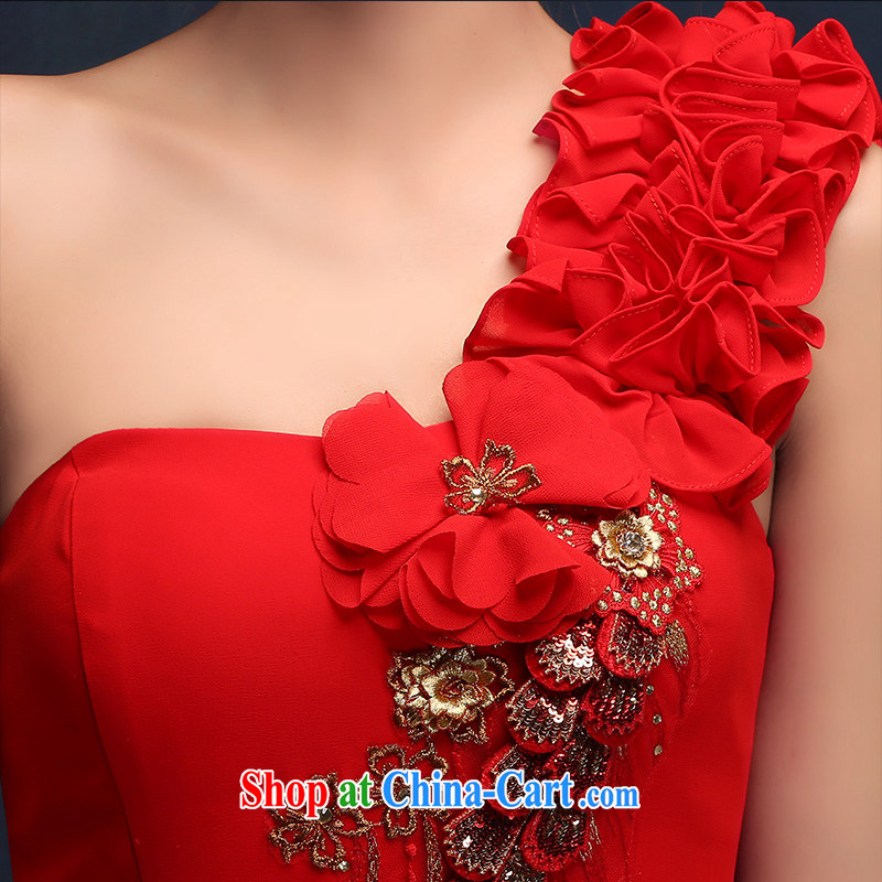 Bridal red bows service 2015 new long evening dress stylish wedding the shoulder wedding winter wedding dresses XL, according to Lin, Elizabeth, and Internet shopping