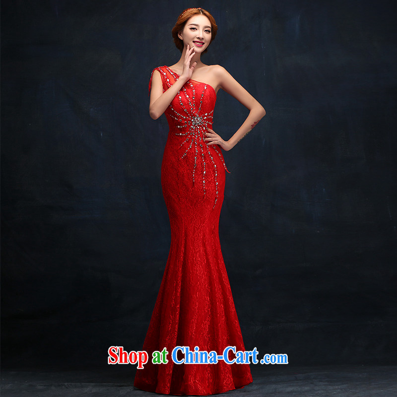 Winter 2015 NEW GRAPHICS thin dress stylish red bridal wedding dresses high toast serving long XL, according to Lin, Elizabeth, and shopping on the Internet