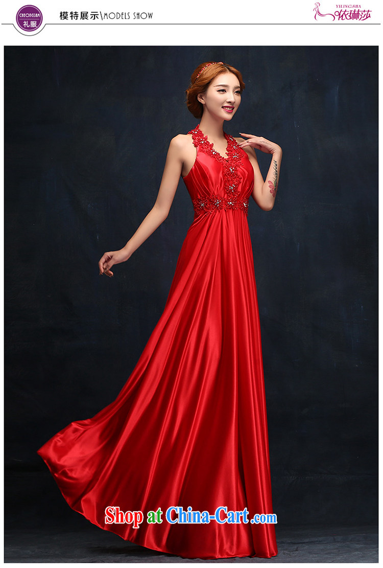 According to Lin Sa 2015 new Korean version is also dress long beauty banquet hostess dress bridal red toast serving L pictures, price, brand platters! Elections are good character, the national distribution, so why buy now enjoy more preferential! Health