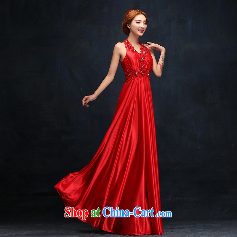 According to Lin Sa 2015 new Korean version is also Evening Dress long beauty banquet hostess dress bridal red toast L served, according to Lin, Elizabeth, and shopping on the Internet