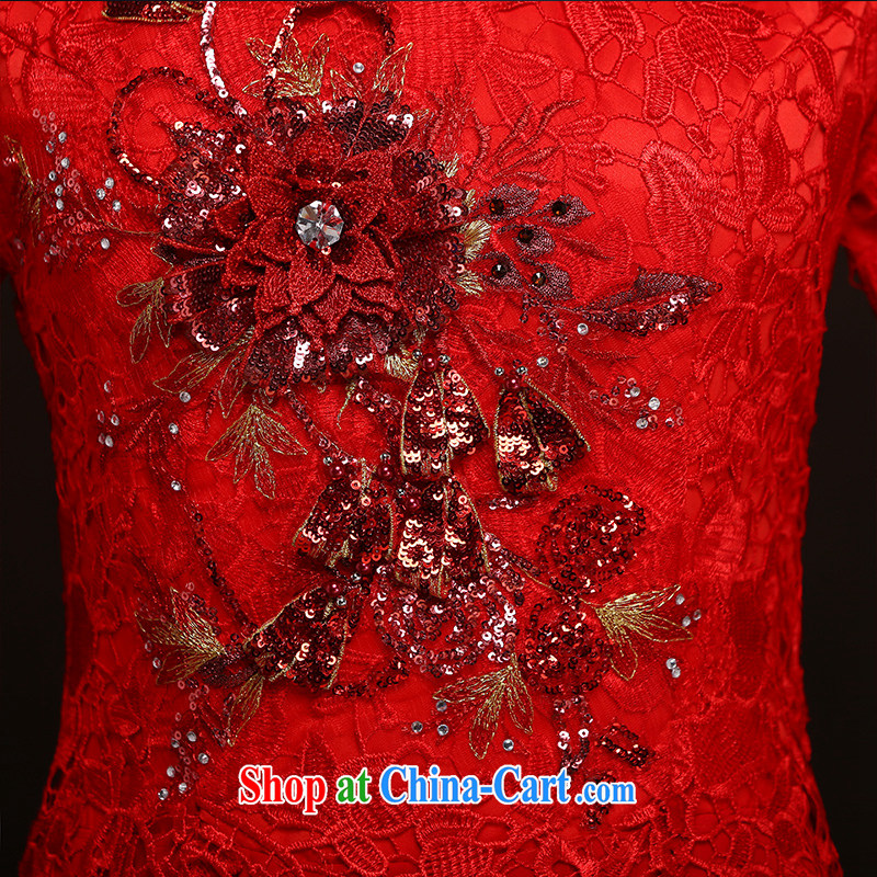 According to Lin Elizabeth toast winter clothes Bridal Fashion 2015 new, red wedding dresses fall long-sleeved Chinese Dress long XL beauty, according to Lin, Elizabeth, and shopping on the Internet