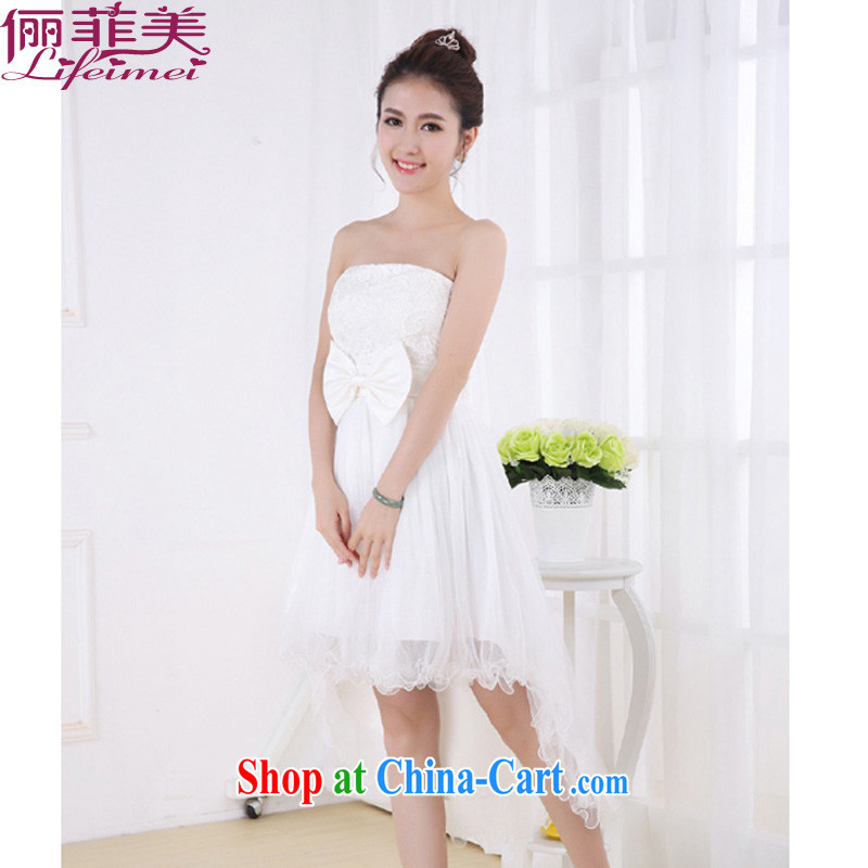 The package mail spring and summer stylish wedding toast wiped his chest short, high-waist bridesmaid sister's dress the Short long dovetail red bridal snow woven dresses small dress white are code F, facilitating Philippines and the United States, shoppi