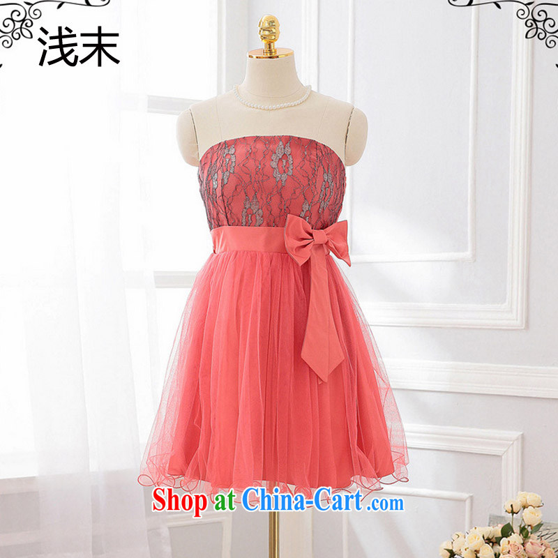 Light (at the end QIAN MO) sweet lady Mary Magdalene chest lace activities butterfly knot shaggy small dress dress dress dress 3372 orange-red, code, light, and shopping on the Internet