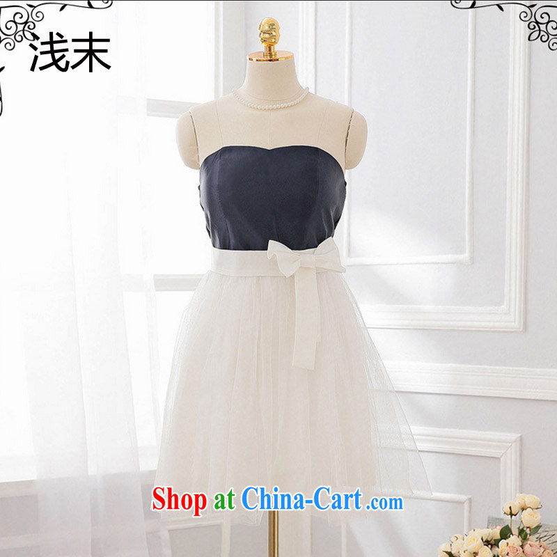 Light (at the end QIAN MO to us sweet heart wiped his chest to folding bow-tie shaggy small dress dress dress dress 3377 deep blue are code, light, and, on-line shopping