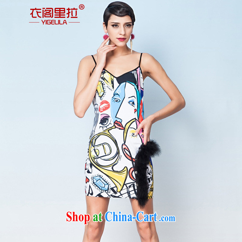 Yi Ge lire name yuan style beauty graphics thin straps business dress dresses silhouette stamp 6598 L, Yi Ge lire (YIGELILA), online shopping