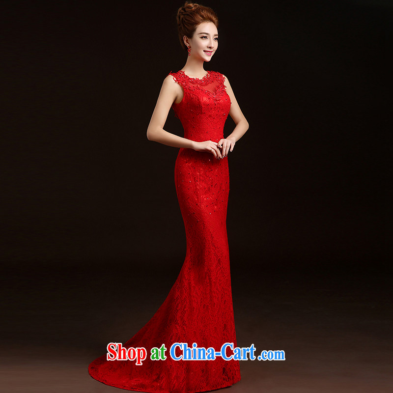 Ting Beverly toast clothing fashion 2015 New Spring Summer bridal wedding dresses at Merlion red long dress female Red M Ting, Beverly (tingbeier), online shopping