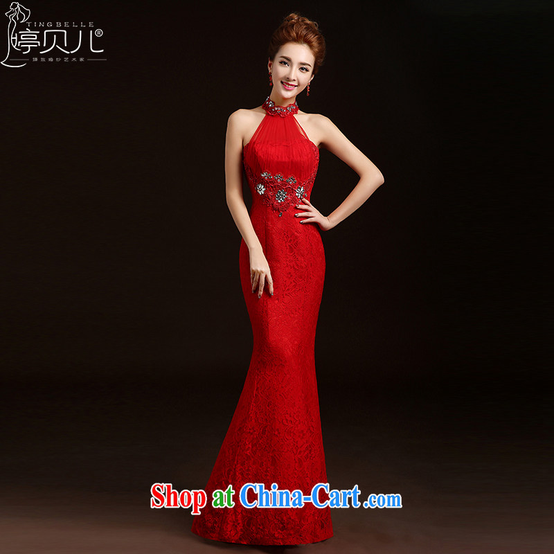 Ting Beverly toast clothing fashion 2015 new spring and summer bridal wedding dress Chinese long cheongsam red evening dress beauty winter red L