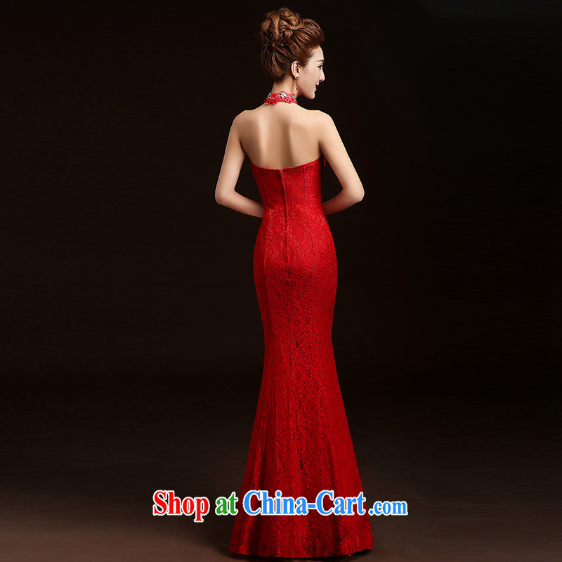 Ting Beverly toast clothing fashion 2015 new spring and summer bridal wedding dress Chinese long cheongsam red evening dress beauty autumn and winter red L Ting, Beverly (tingbeier), shopping on the Internet
