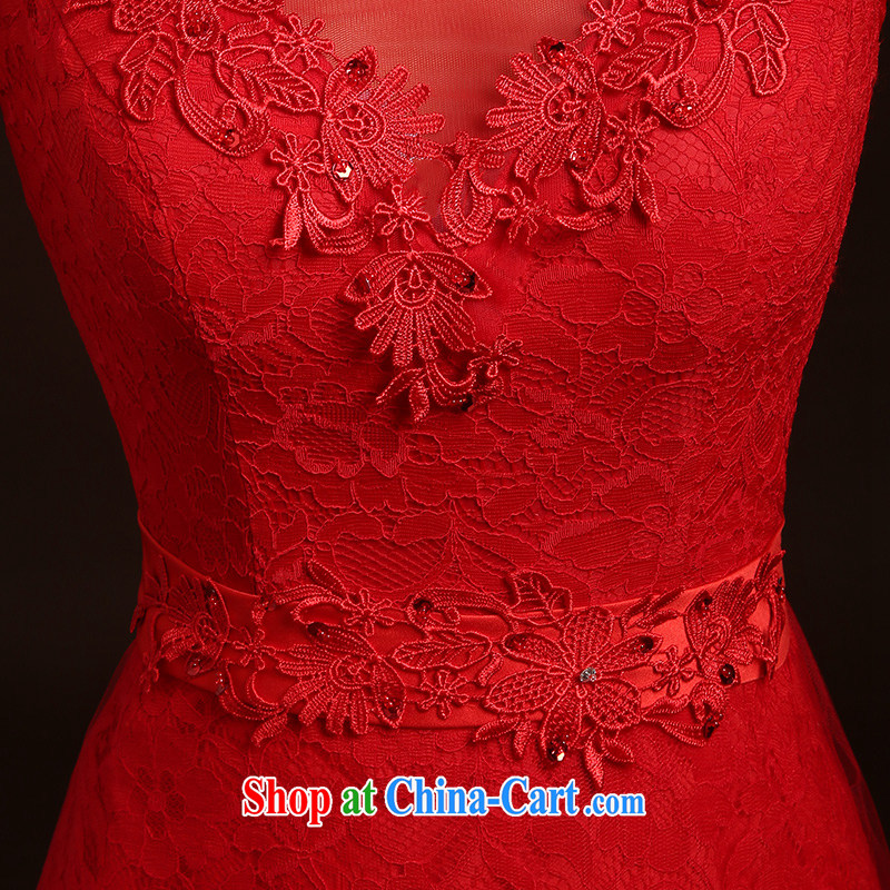 Ting Beverly toast Service Bridal Fashion 2015 new spring and summer red dress long autumn and winter wedding lace Evening Dress beauty female Red XXL Ting, Beverly (tingbeier), online shopping