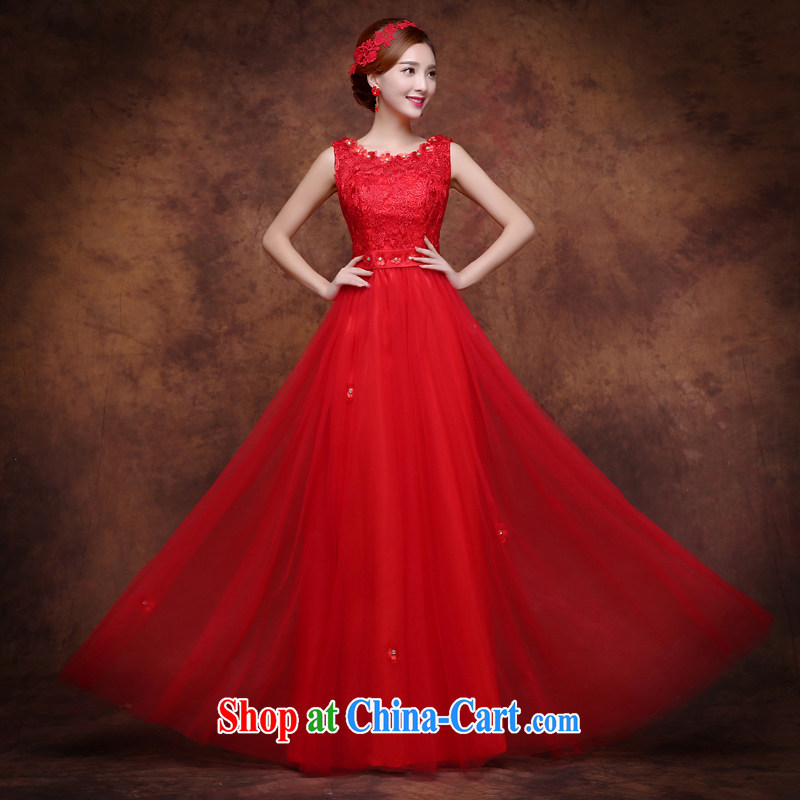Sophie HIV than toasting Service Bridal Fashion 2015 new summer lace beauty wedding dresses bridesmaid clothing red long dress uniform toasting red XXL