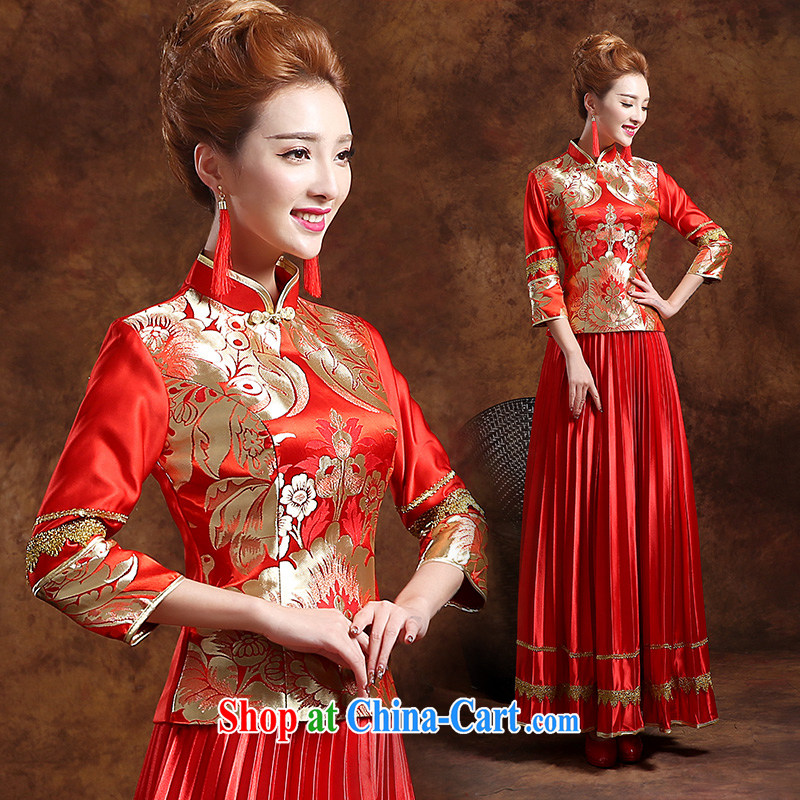 Sophie HIV than toasting Service Bridal Fashion 2015 new summer wedding dresses long sleeved bridal dresses red-su Wo service Phoenix also served toast red XXL, than AIDS (SOFIE ABBY), online shopping