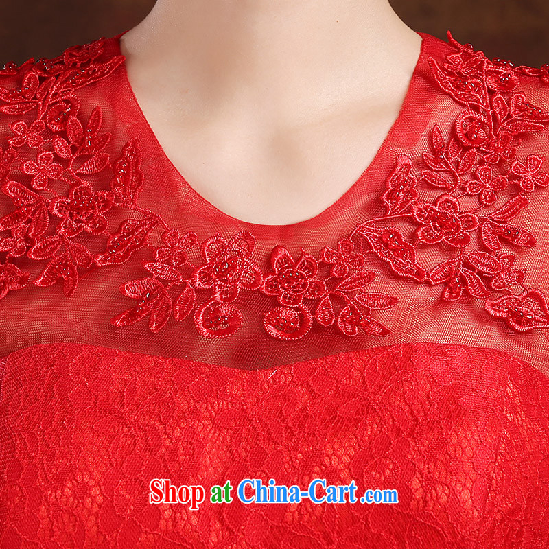 Sophie HIV than toasting service bridal gown style 2015 new summer Korean Red double-shoulder lace bows serving long marriage, dress female Red XXL, Sophie than AIDS (SOFIE ABBY), online shopping