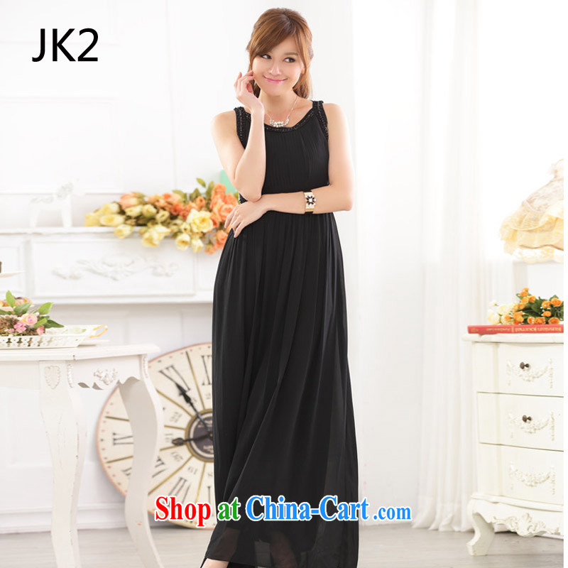 Noble hand nails, Pearl shoulder dinner appointment snow skirt woven large yards dress dresses JL 2 9623 black XXXL