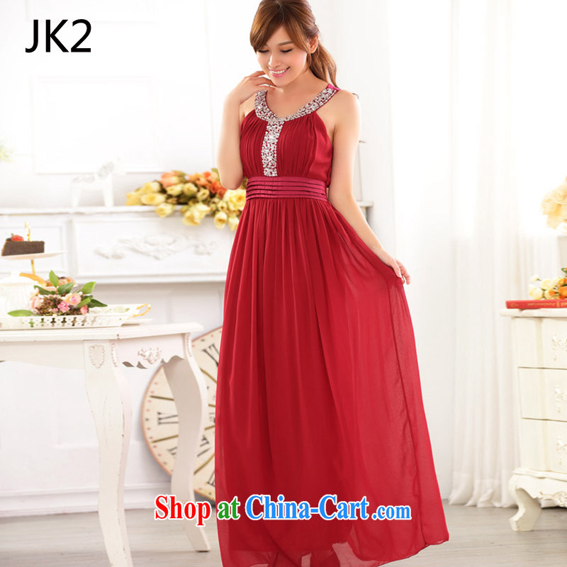 Europe and North America, with the manual staple beads, large drill snow woven large yards dress dresses JK 2 9625 red XXXL
