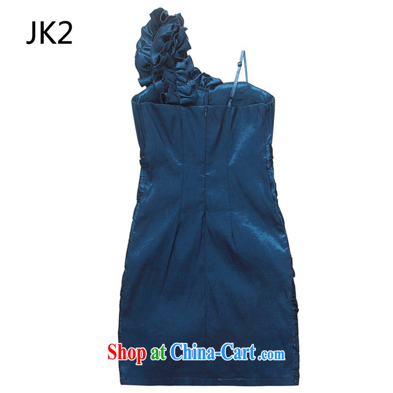 wedding season and stylish single shoulder sister dress dinner appointment cultivating the abdominal pack and dress dresses JK 2 9722 blue XXXL, JK 2. YY, shopping on the Internet
