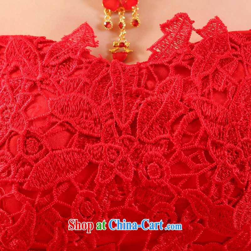 Sophie THE MORE THAN 2015 new summer Mary Magdalene, his chest, wedding red wedding dresses and stylish Korean Beauty graphics thin wedding, tie wedding A field dress red XXL, Sophie than AIDS (SOFIE ABBY), shopping on the Internet