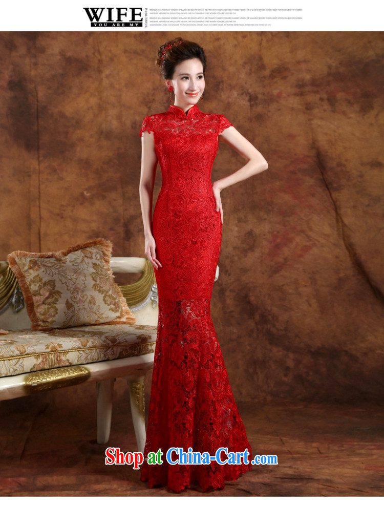The Vanessa toast service 2015 new Korean version at Merlion dress bridal wedding dress red lace long dress zipper beauty banquet dress summer female Red XXL (the necklace earrings) pictures, price, brand platters! Elections are good character, the national distribution, so why buy now enjoy more preferential! Health