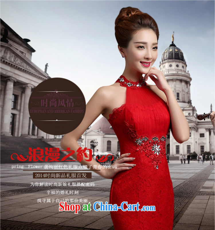 The Vanessa summer 2015 new marriages wedding dresses red toast clothing lace dress high waist zip beauty banquet dress long crowsfoot dress red M (high lace elegant and comfortable) pictures, price, brand platters! Elections are good character, the national distribution, so why buy now enjoy more preferential! Health