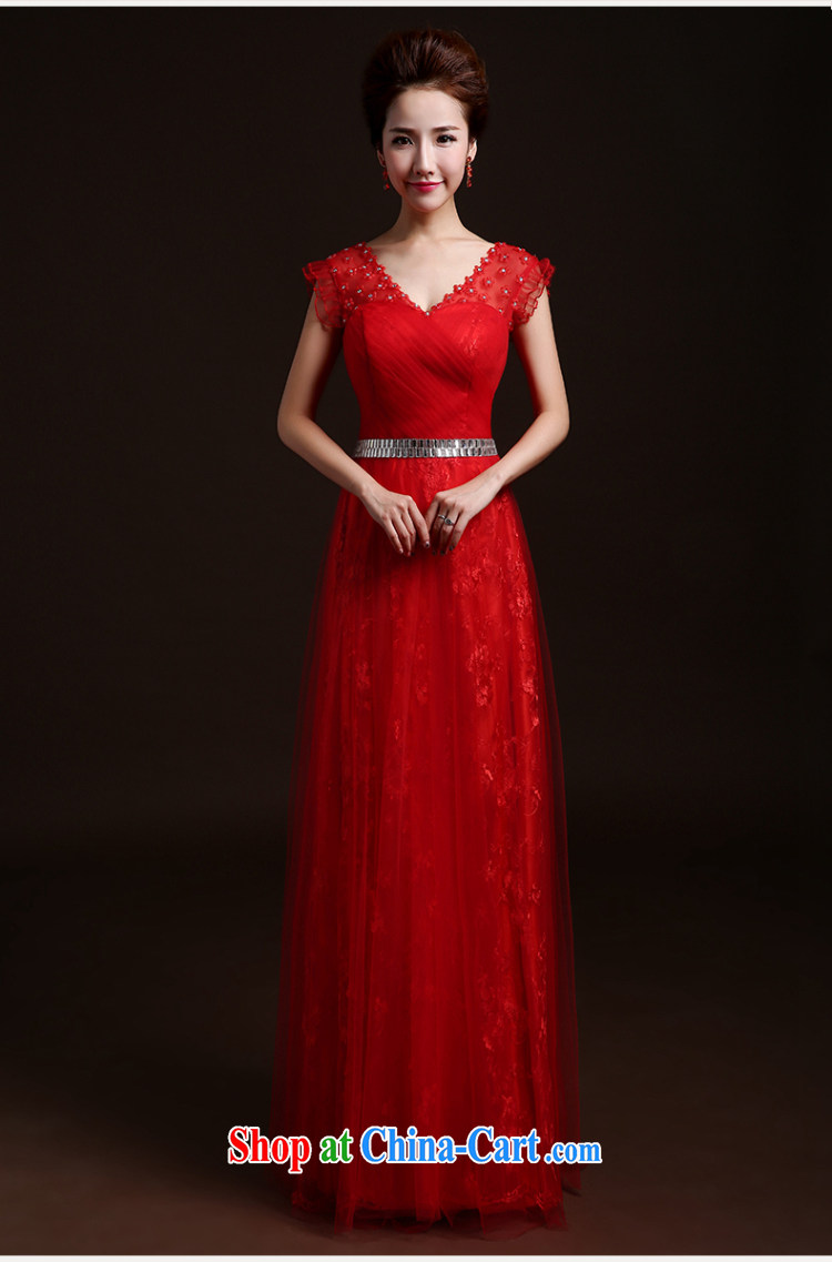 The Vanessa bridal toast clothing summer 2015 new stylish wedding dress red long dress shoulders V collar strap beauty graphics thin dress red L (intimate tie-up three-dimensional lumbar) pictures, price, brand platters! Elections are good character, the national distribution, so why buy now enjoy more preferential! Health